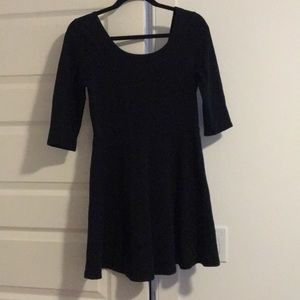 Express black cotton skater dress